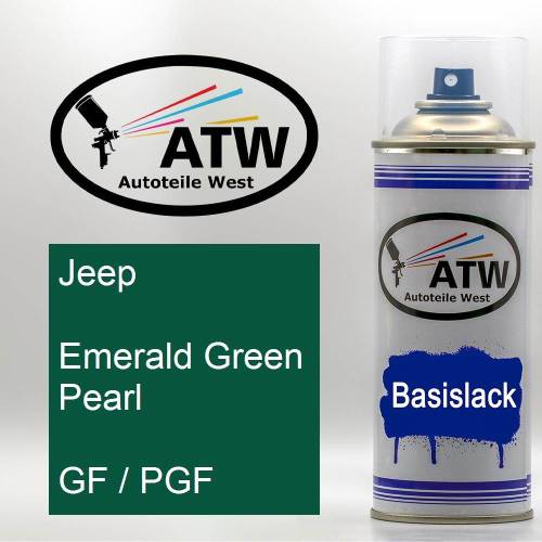 Jeep, Emerald Green Pearl, GF / PGF: 400ml Sprühdose, von ATW Autoteile West.